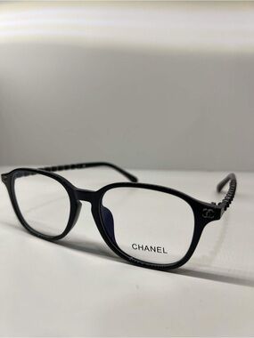CHANEL Black Round Optical Glasses Clear Lense Women’s Excellent Condition